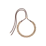 Max Mara Omelia Chain and Rope Choker Necklace in Gold | Women | Coveti