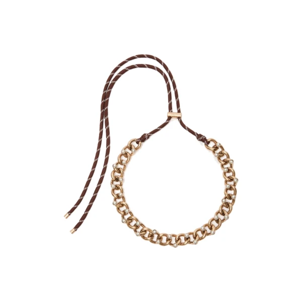 Max Mara Omelia Chain and Rope Choker Necklace in Gold | Women | Coveti