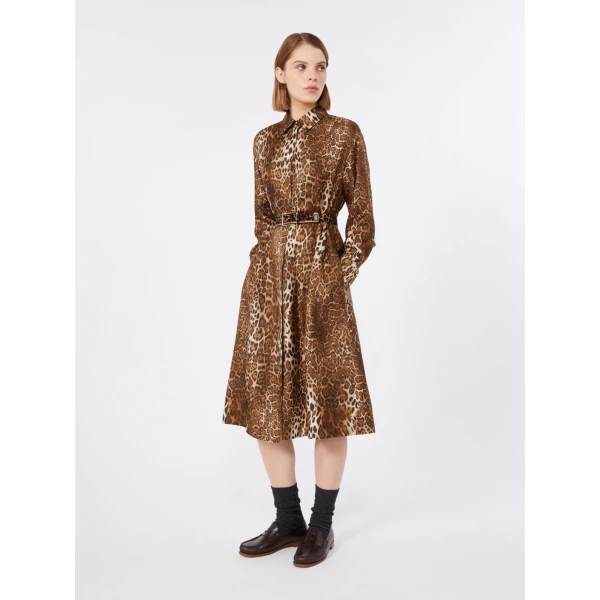 Max Mara Ometto Leopard-Print Pony Hair Belt in Camel | Belts | Coveti