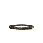Max Mara Ometto Leopard-Print Pony Hair Belt in Camel | Belts | Coveti