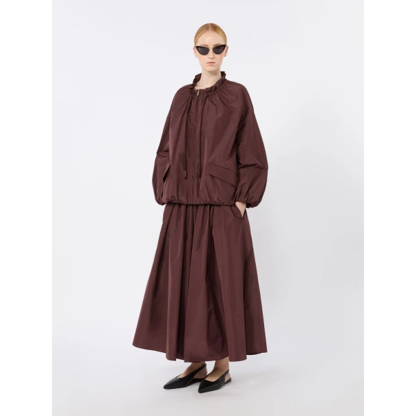 Max Mara Onde Water-Repellent Taffeta Bomber Jacket in Bordeaux | Jackets | Coveti