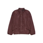 Max Mara Onde Water-Repellent Taffeta Bomber Jacket in Bordeaux | Jackets | Coveti