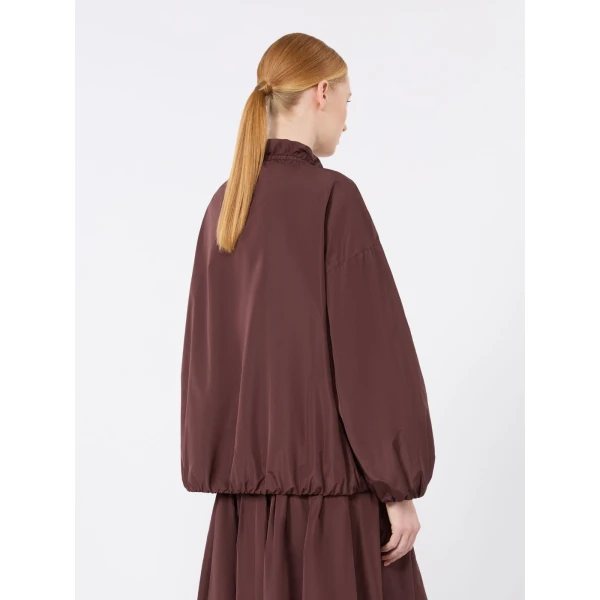 Max Mara Onde Water-Repellent Taffeta Bomber Jacket in Bordeaux | Jackets | Coveti