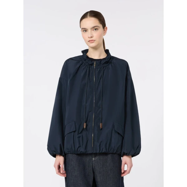 Max Mara Onde Water-Repellent Taffeta Bomber Jacket in Ultramarine | Jackets | Coveti
