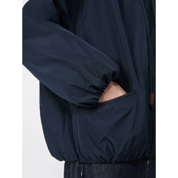 Max Mara Onde Water-Repellent Taffeta Bomber Jacket in Ultramarine | Jackets | Coveti