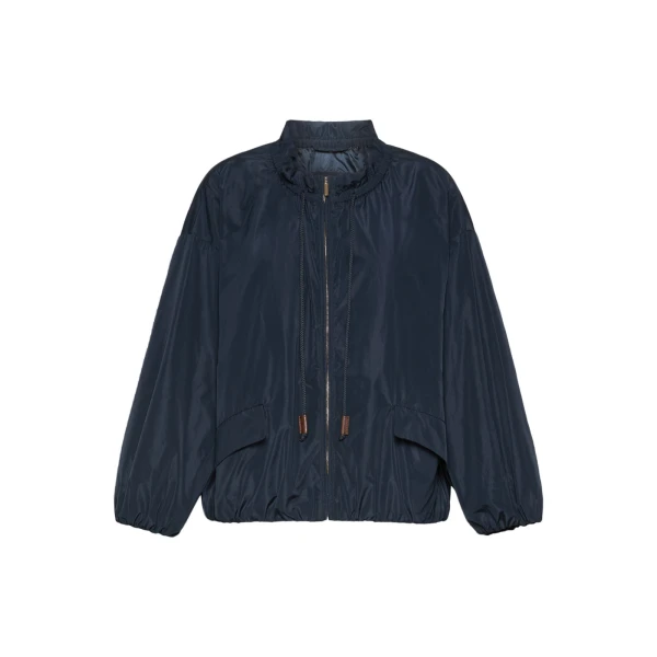 Max Mara Onde Water-Repellent Taffeta Bomber Jacket in Ultramarine | Jackets | Coveti