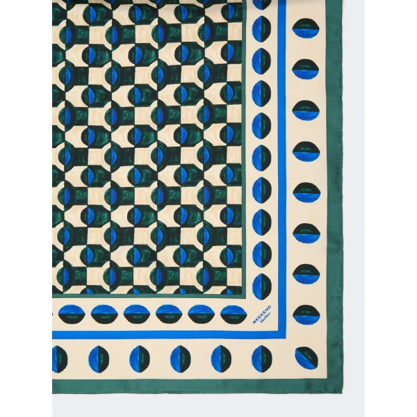 Max Mara Onesto Printed Silk Scarf in Dark Green | Scarves | Coveti