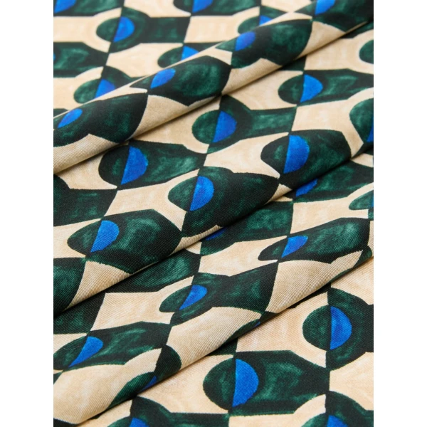 Max Mara Onesto Printed Silk Scarf in Dark Green | Scarves | Coveti