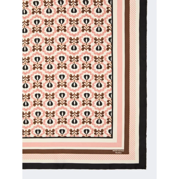 Max Mara Onesto Printed Silk Scarf in Ivory | Scarves | Coveti
