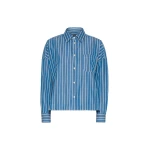 Max Mara Onore Striped Poplin Boxy Shirt in Cornflower Blue | Shirts | Coveti