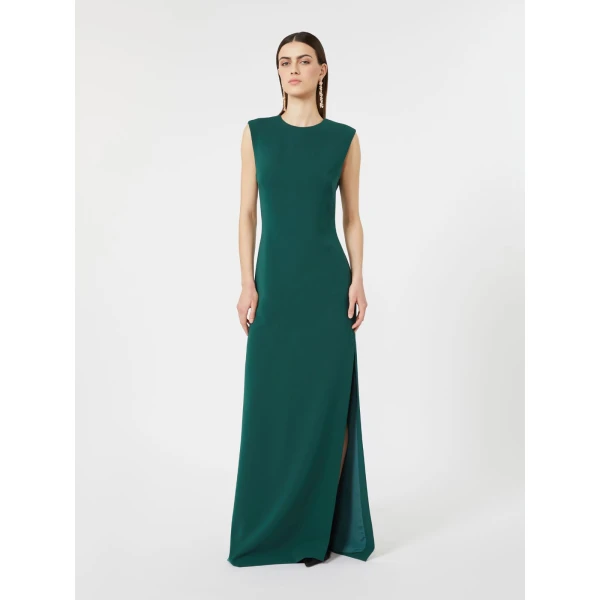 Max Mara Opera Long Cady Dress in Dark Green | Evening Gowns | Coveti