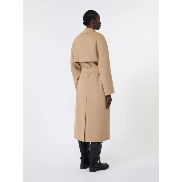 Max Mara Operoso Double Wool-Blend Robe Coat in Camel | Wool Coat | Coveti