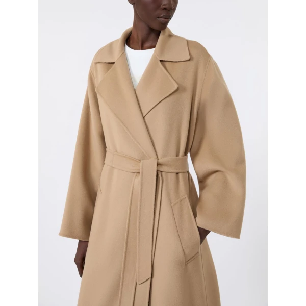 Max Mara Operoso Double Wool-Blend Robe Coat in Camel | Wool Coat | Coveti