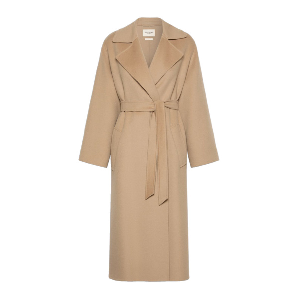 Max Mara Operoso Double Wool-Blend Robe Coat in Camel | Wool Coat | Coveti