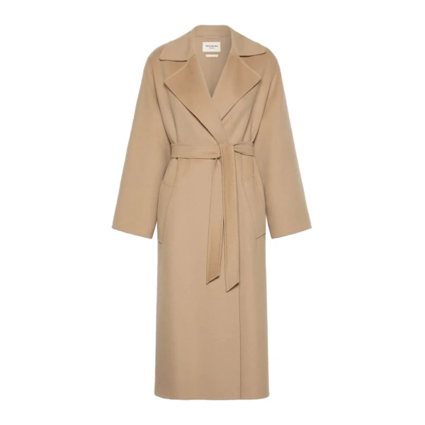 Operoso Double Wool-Blend Robe Coat in Camel