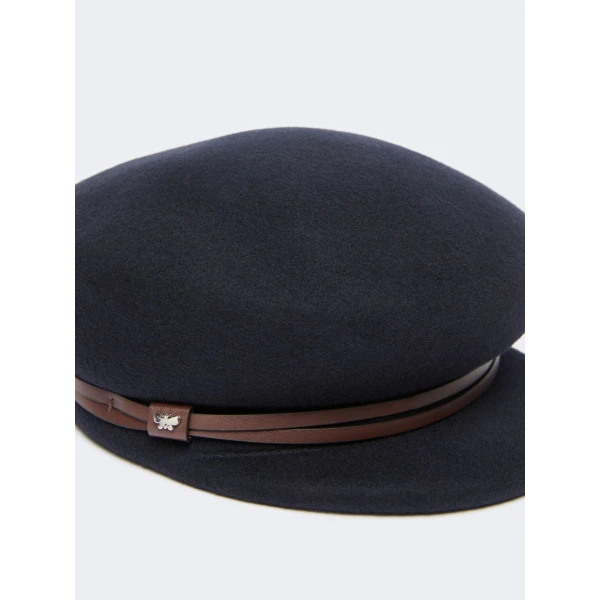 Max Mara Opossum Wool Felt Baker Boy Hat in Ultramarine | Hats | Coveti