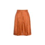 Max Mara Orario Printed Silk Twill Bermuda Shorts in Terra Cotta | Shorts | Coveti