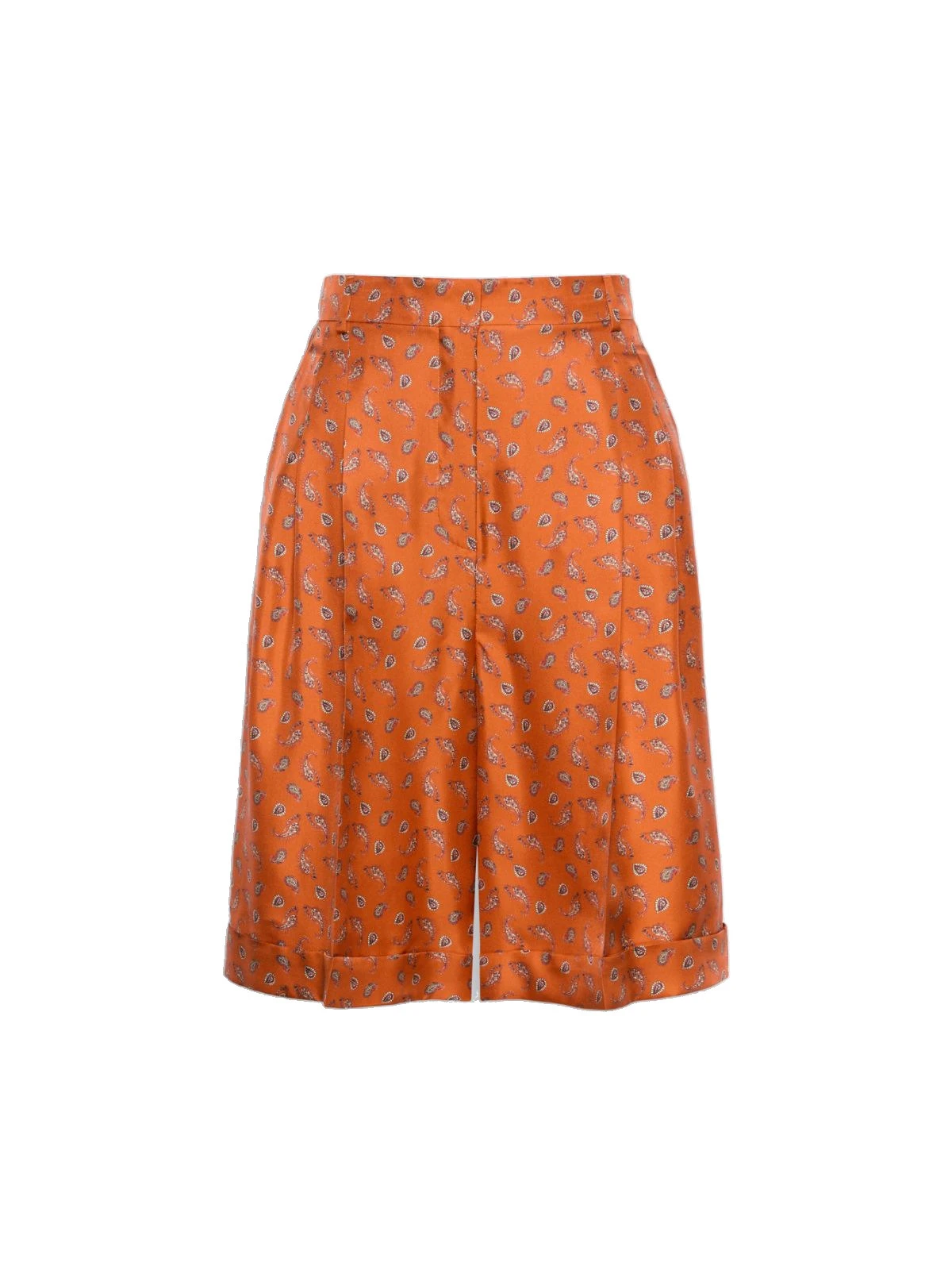 Max Mara Orario Printed Silk Twill Bermuda Shorts in Terra Cotta Max Mara Orario Printed Silk Twill Bermuda Shorts in Terra Cotta | Shorts | Coveti