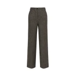 Max Mara Orata Jersey Straight Leg Trousers in Brown | Tailored pants | Coveti