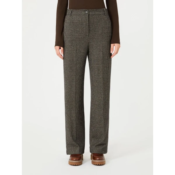 Max Mara Orata Jersey Straight Leg Trousers in Brown | Tailored pants | Coveti