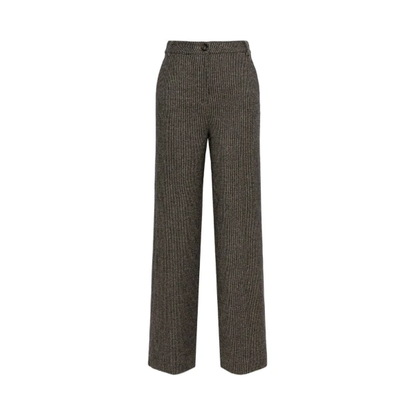 Max Mara Orata Jersey Straight Leg Trousers in Brown | Tailored pants | Coveti