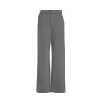 Max Mara Orata Jersey Straight Leg Trousers in Light Grey | Tailored pants | Coveti