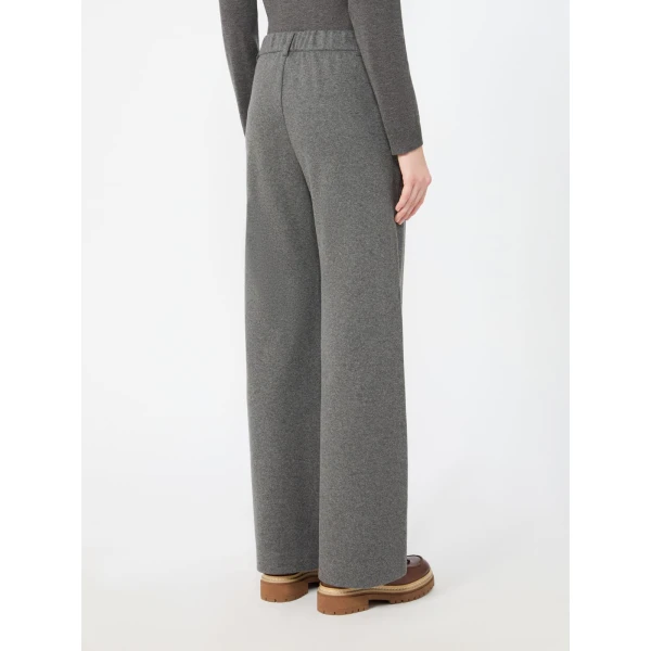 Max Mara Orata Jersey Straight Leg Trousers in Light Grey | Tailored pants | Coveti