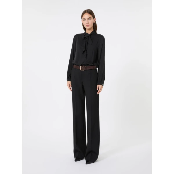 Max Mara Orata Slim-Fit Wool Cloth Trousers in Black | Tailored pants | Coveti
