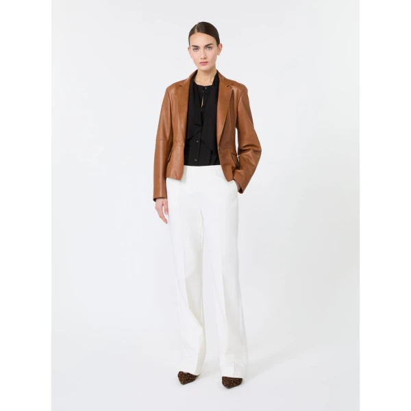 Max Mara Orata Slim-Fit Wool Cloth Trousers in White | Tailored pants | Coveti