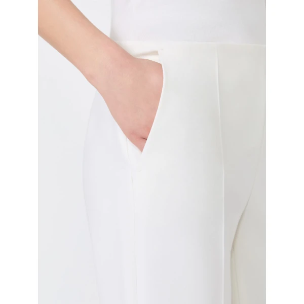 Max Mara Orata Slim-Fit Wool Cloth Trousers in White | Tailored pants | Coveti
