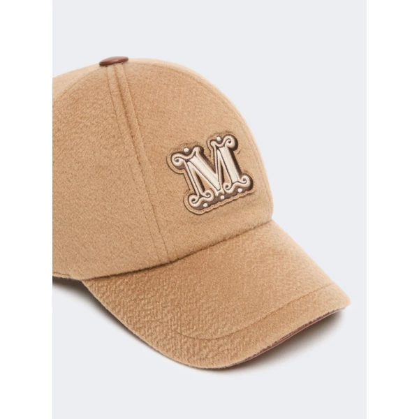 Max Mara Ordine Cashmere Double Drap Baseball Cap in Camel | Hats | Coveti