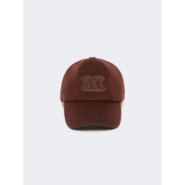 Max Mara Ordine Cashmere Double Drap Baseball Cap in Rust | Hats | Coveti