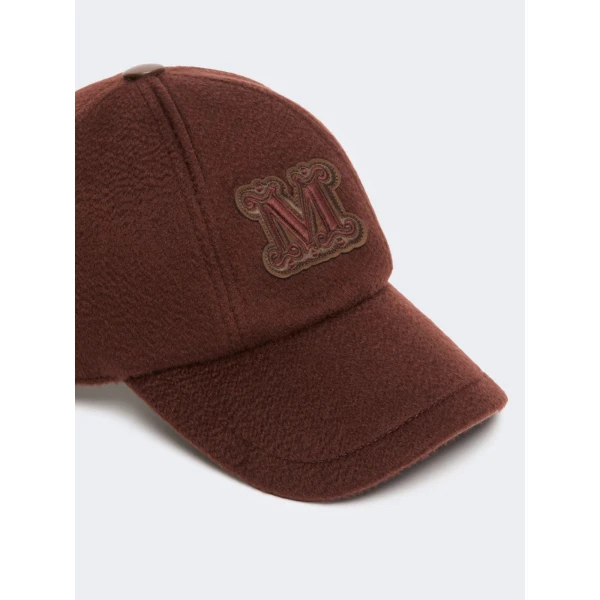 Max Mara Ordine Cashmere Double Drap Baseball Cap in Rust | Hats | Coveti