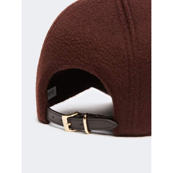 Max Mara Ordine Cashmere Double Drap Baseball Cap in Rust | Hats | Coveti