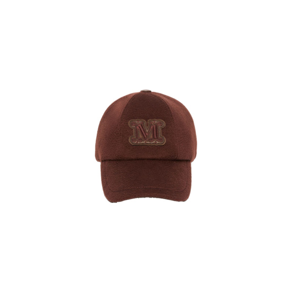 Max Mara Ordine Cashmere Double Drap Baseball Cap in Rust | Hats | Coveti