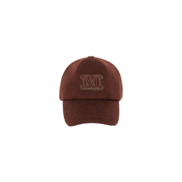 Max Mara Ordine Cashmere Double Drap Baseball Cap in Rust | Hats | Coveti