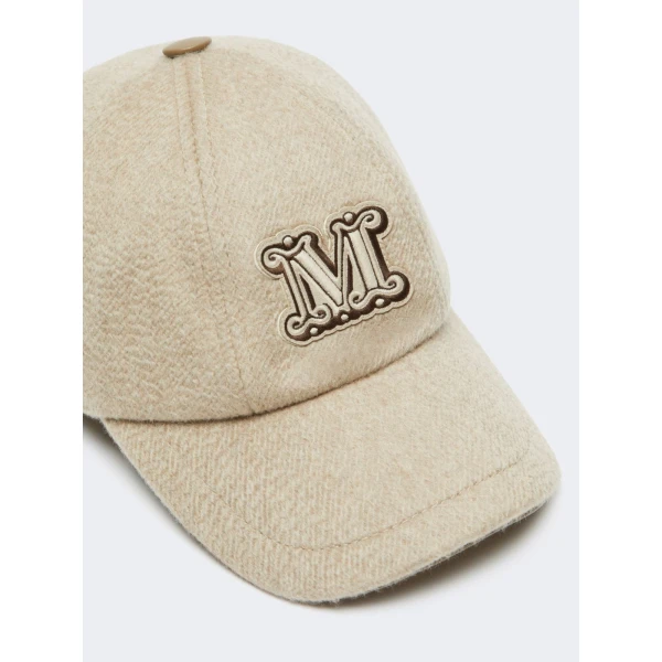 Max Mara Ordine Cashmere Drap Baseball Cap in Sand | Hats | Coveti