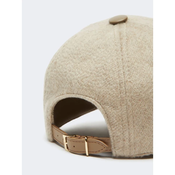 Max Mara Ordine Cashmere Drap Baseball Cap in Sand | Hats | Coveti