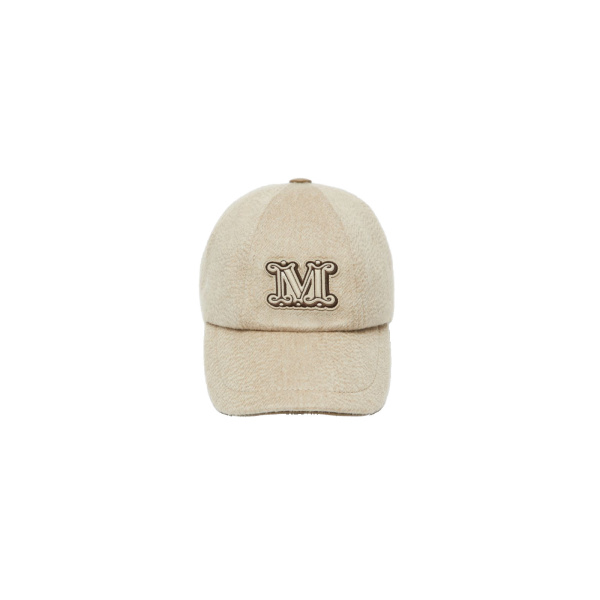 Max Mara Ordine Cashmere Drap Baseball Cap in Sand | Hats | Coveti