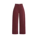 Max Mara Ordine Cotton Drill Barrel Leg Trousers in Bordeaux | Wide leg pants | Coveti