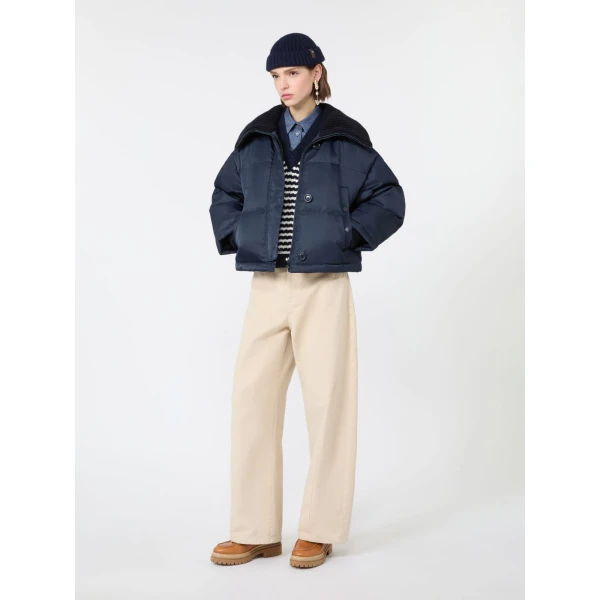 Max Mara Ordine Cotton Drill Barrel Leg Trousers in Ivory | Wide leg pants | Coveti