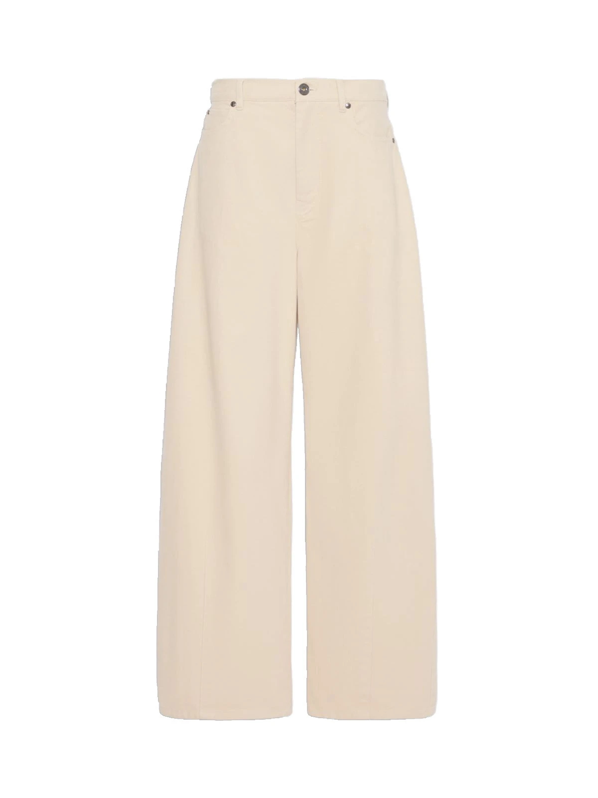 Max Mara Ordine Cotton Drill Barrel Leg Trousers in Ivory Max Mara Ordine Cotton Drill Barrel Leg Trousers in Ivory | Wide leg pants | Coveti