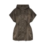 Max Mara Origano Water-Repellent Twill Padded Gilet in Mud | Vests | Coveti