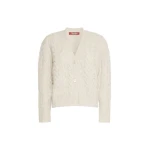 Max Mara Orli Wool and Cashmere Cable Cardigan in Beige | Cardigan | Coveti