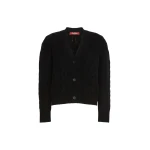 Max Mara Orli Wool and Cashmere Cable Cardigan in Black | Cardigan | Coveti