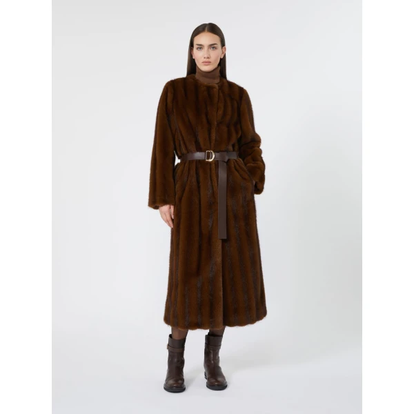 Max Mara Orma Long Textured Coat in Hazelnut Brown | Coats | Coveti