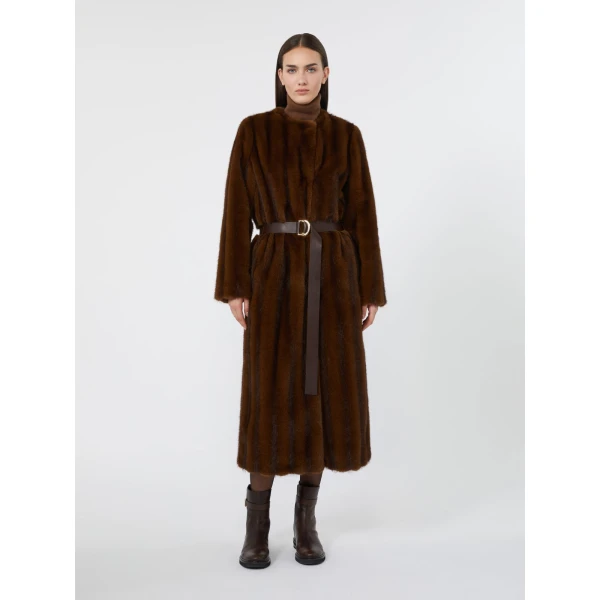 Max Mara Orma Long Textured Coat in Hazelnut Brown | Coats | Coveti