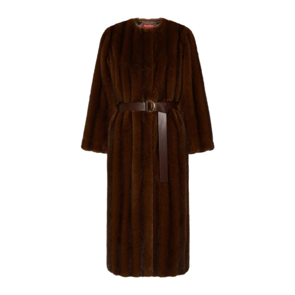 Max Mara Orma Long Textured Coat in Hazelnut Brown | Coats | Coveti
