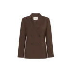 Max Mara Ornati Double-Breasted Wool Blazer in Dark Brown | Blazers | Coveti
