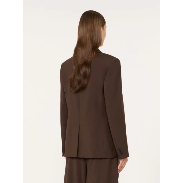 Max Mara Ornati Double-Breasted Wool Blazer in Dark Brown | Blazers | Coveti